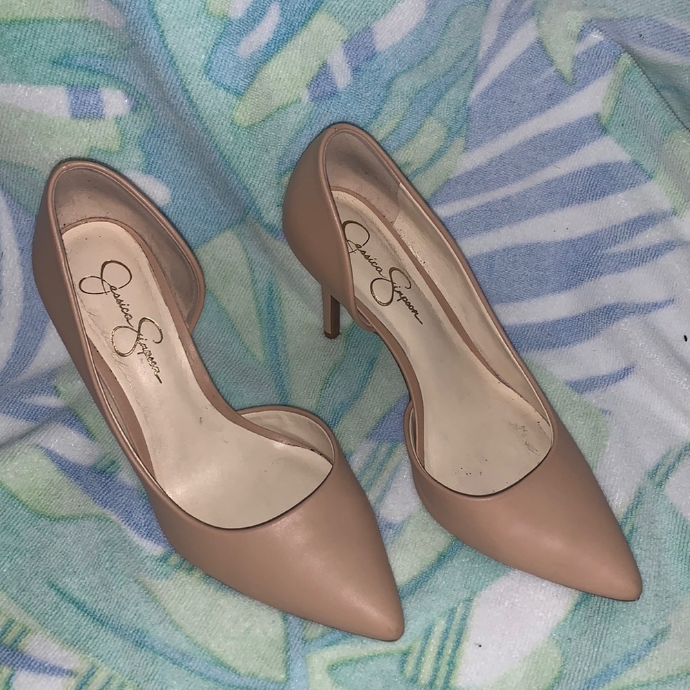 Worn once for prom, JESSICA SIMPSON Nude pump stilettos
